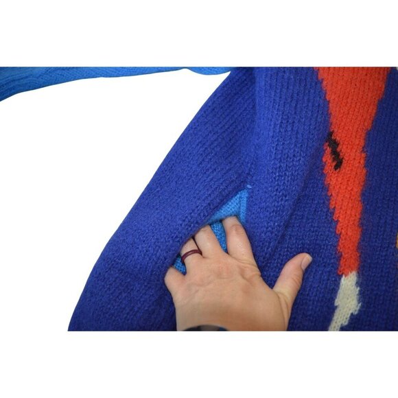 Vintage 70s Falcon Italian Design Avant Garde Wool Mohair Knit Coat Women Small - Picture 9 of 12